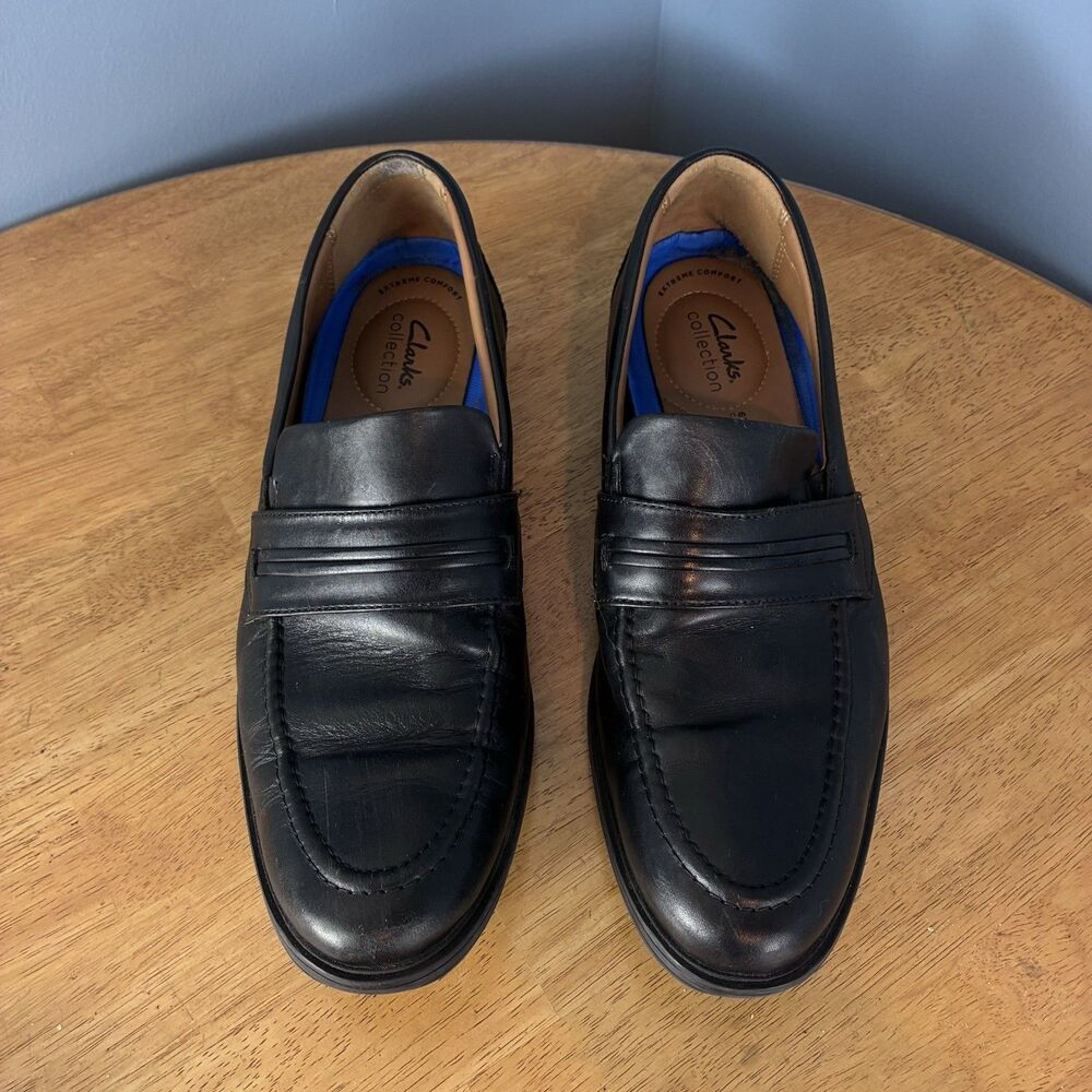 Clarks Collection Extreme Comfort Men's Black Leather Dress Shoes Size 12M